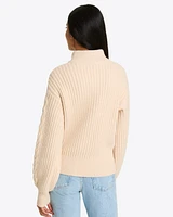 Quarter Zip Cableknit Sweater