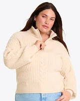 Quarter Zip Cableknit Sweater