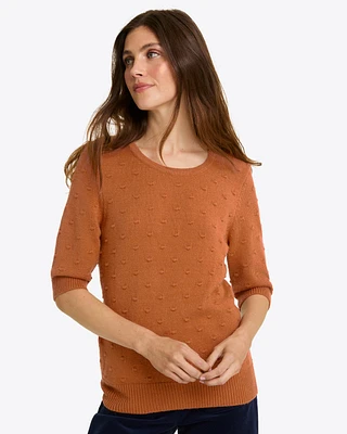 Short Sleeve Popcorn Sweater