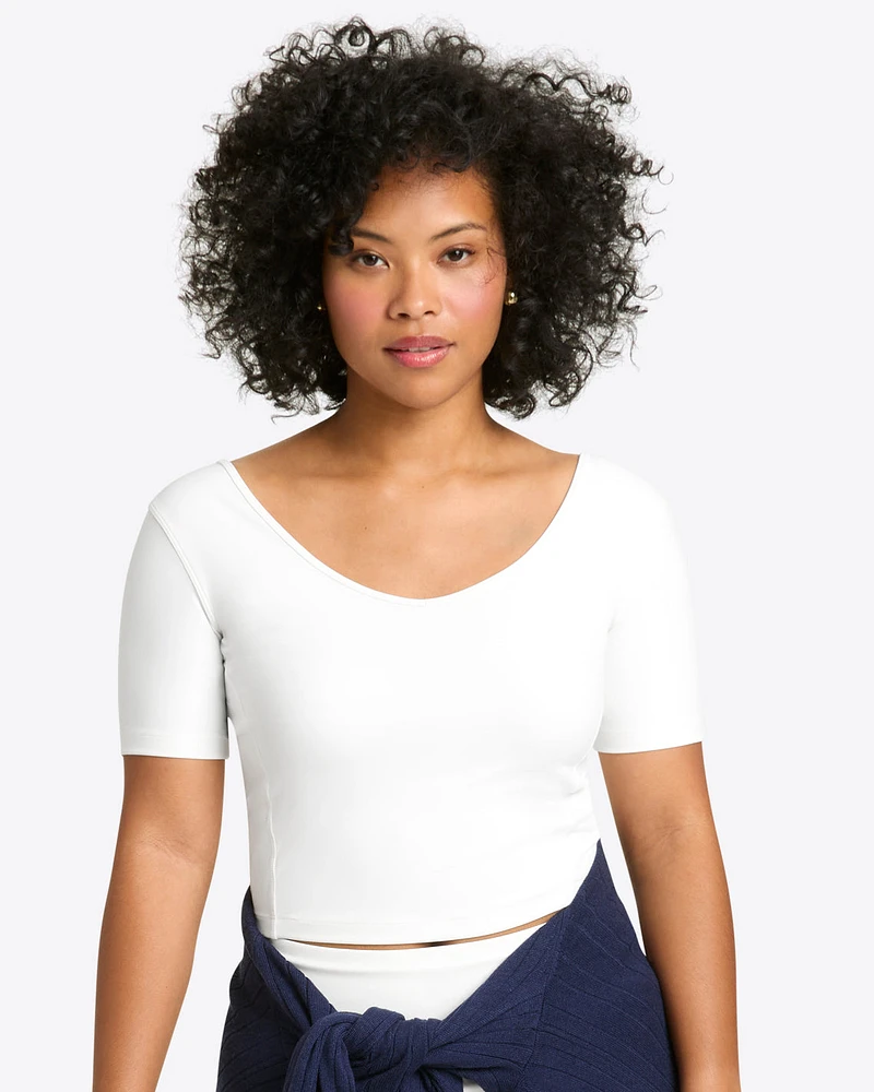 Cropped Sport Top White