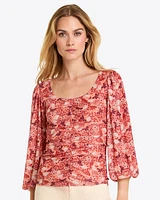 Shelby Scoop Neck Top Stretch Mesh