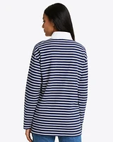 Gillian Long Sleeve Top Navy Mariner Stripe