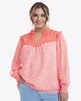 Gretchen Top Tangerine Floral