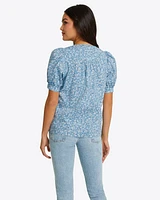 Heidi V-Neck Top Bluebell Floral