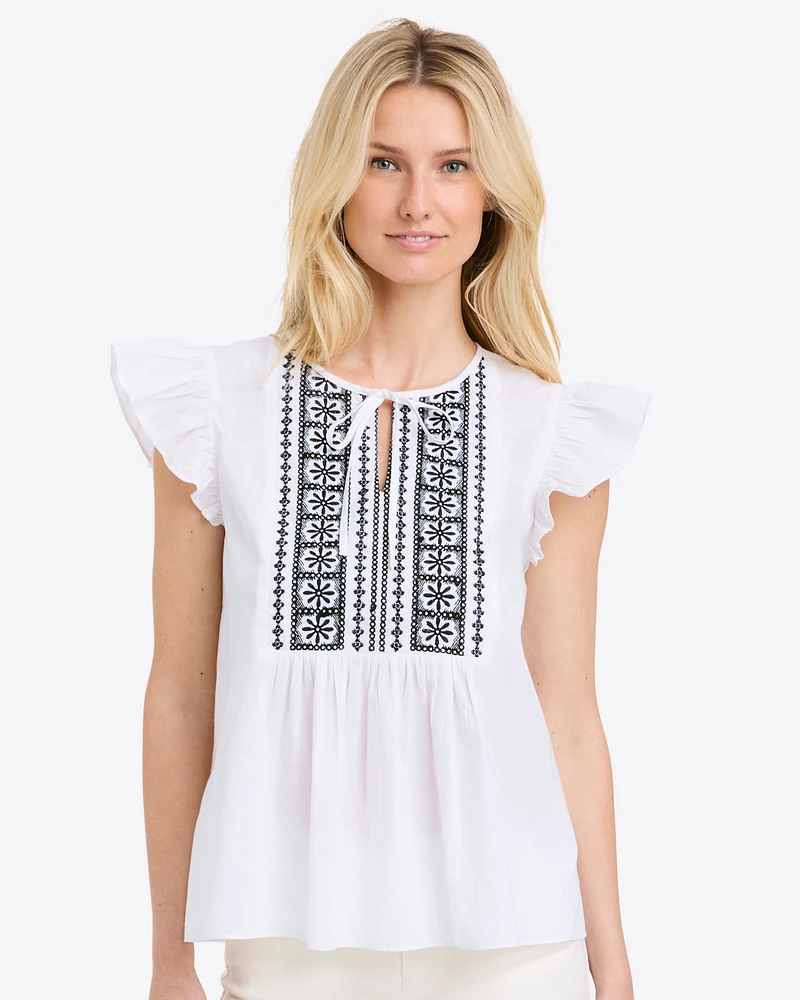 Ana Top Embroidered Cotton