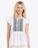 Ana Top Embroidered Cotton