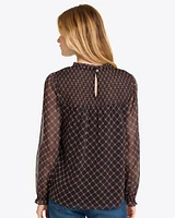 Jacqueline Long Sleeve Top Crinkle Chiffon