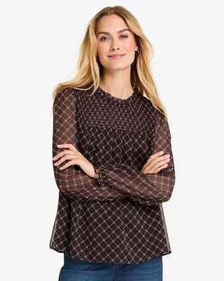 Jacqueline Long Sleeve Top Crinkle Chiffon