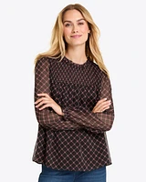 Jacqueline Long Sleeve Top Crinkle Chiffon