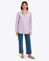 Lynn Long Sleeve Top Embroidered Cotton Dobby
