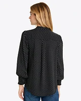 Evelyn Buttondown Top Polka Dot