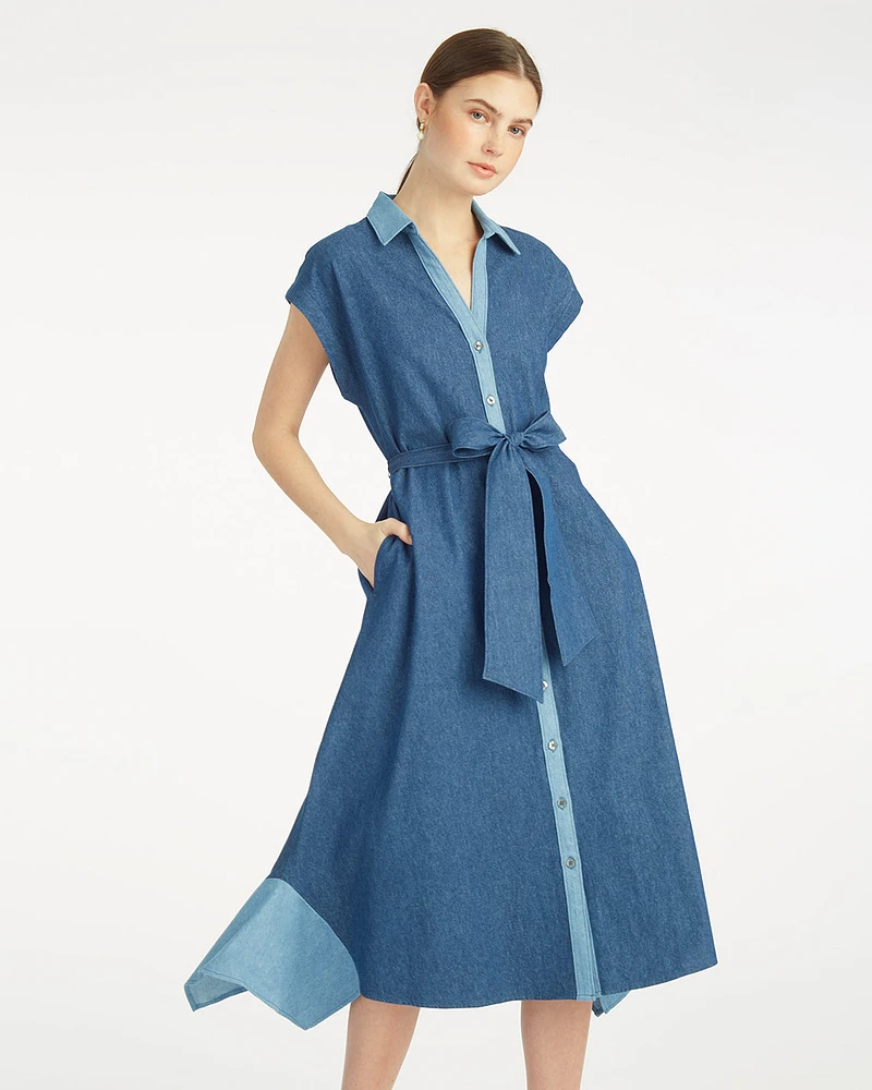 Mila Midi Shirtdress Chambray