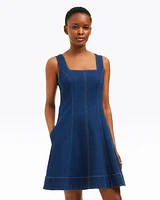 Millie Scoop Neck Mini Dress Denim