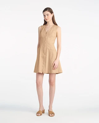 Sienna Sleeveless V-Neck Mini Dress Croissant