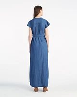Reagan Denim Maxi Dress Medium Wash