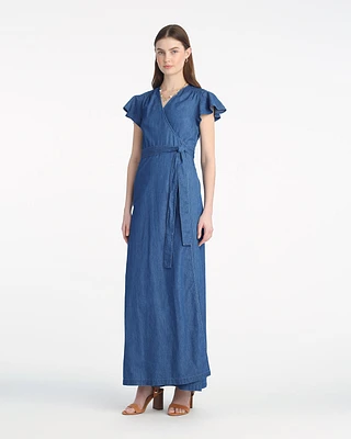 Reagan Denim Maxi Dress Medium Wash