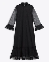 Long Sleeve Shift Dress Tulle