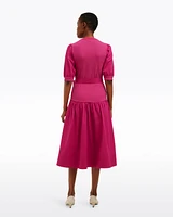 Celeste Mixed Media Dress Raspberry Pink