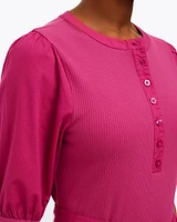 Celeste Mixed Media Dress Raspberry Pink