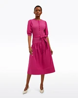 Celeste Mixed Media Dress Raspberry Pink