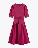 Celeste Mixed Media Dress Raspberry Pink