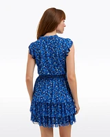 Alana Tiered Dress Blue Scattered Ditsy