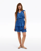 Alana Tiered Dress Blue Scattered Ditsy