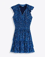 Alana Tiered Dress Blue Scattered Ditsy