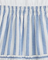 Arden Mixed Media Shirtdress Wave Stripe