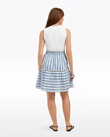 Arden Mixed Media Shirtdress Wave Stripe
