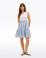 Arden Mixed Media Shirtdress Wave Stripe