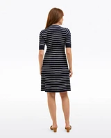 Judy Striped Knit Dress Navy Stripe