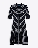 Judy Striped Knit Dress Navy Stripe