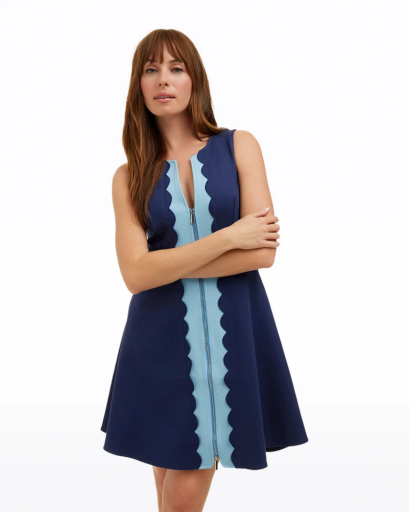 Sleeveless Mae Love Circle Dress Two Tones Blue