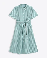 Jordan Green Stripe Midi Dress