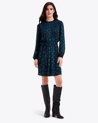 Long Sleeve Belted Dress Ginko Leaf