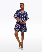 Elaine V-Neck Mini Dress Magnolia Buds