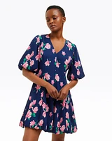 Elaine V-Neck Mini Dress Magnolia Buds