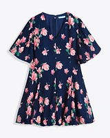 Elaine V-Neck Mini Dress Magnolia Buds