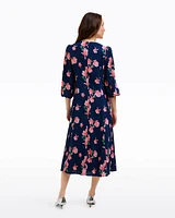 Matilda Crewneck Midi Dress Magnolia Buds