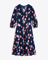 Matilda Crewneck Midi Dress Magnolia Buds