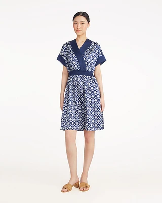 Colleen Short Sleeve Wrap Dress Clover Field