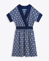 Colleen Short Sleeve Wrap Dress Clover Field
