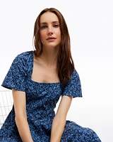 Caitlyn Square Neck Midi Dress Ribbon Floral
