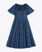 Caitlyn Square Neck Midi Dress Ribbon Floral