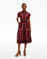 Presley Embroidered Midi Shirtdress Raspberry Pink