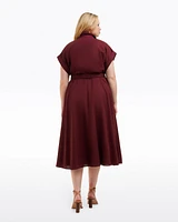 Presley Embroidered Midi Shirtdress Raspberry Pink