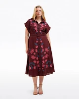 Presley Embroidered Midi Shirtdress Raspberry Pink