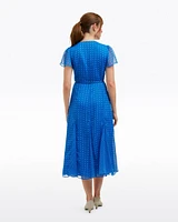 Daphne Wrap Dress Royal Blue Polka Dot