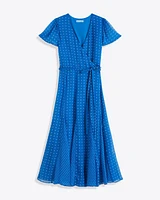 Daphne Wrap Dress Royal Blue Polka Dot